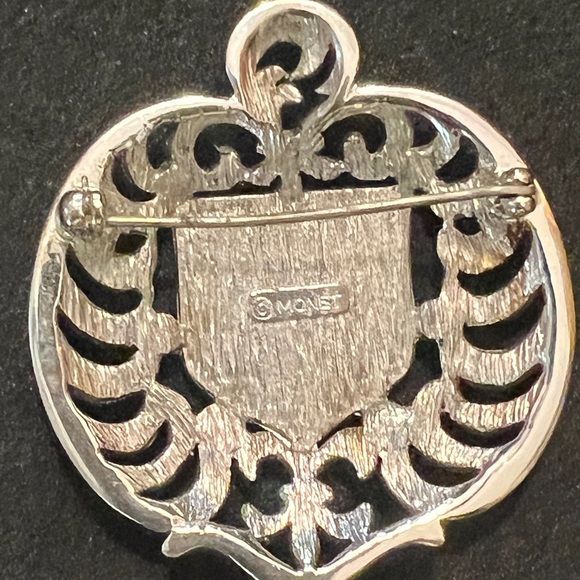 Monet Signed Shield - Silver tone - Picture 2 of 2